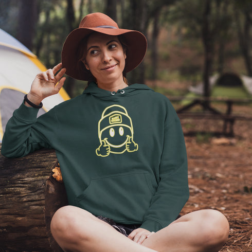 Introducing the ultimate companion for your outdoor adventures – the Happy Camper Hoodie! Designed with the enthusiastic explorer in mind, this hoodie is not just a piece of clothing; it's a declaration of joy and positivity in the great outdoors.